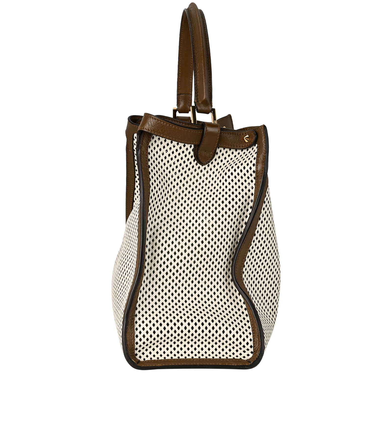 Peekaboo X-Lite bag, &pound;1,100, Handbags, Brown/White, Leather, Bottom view
